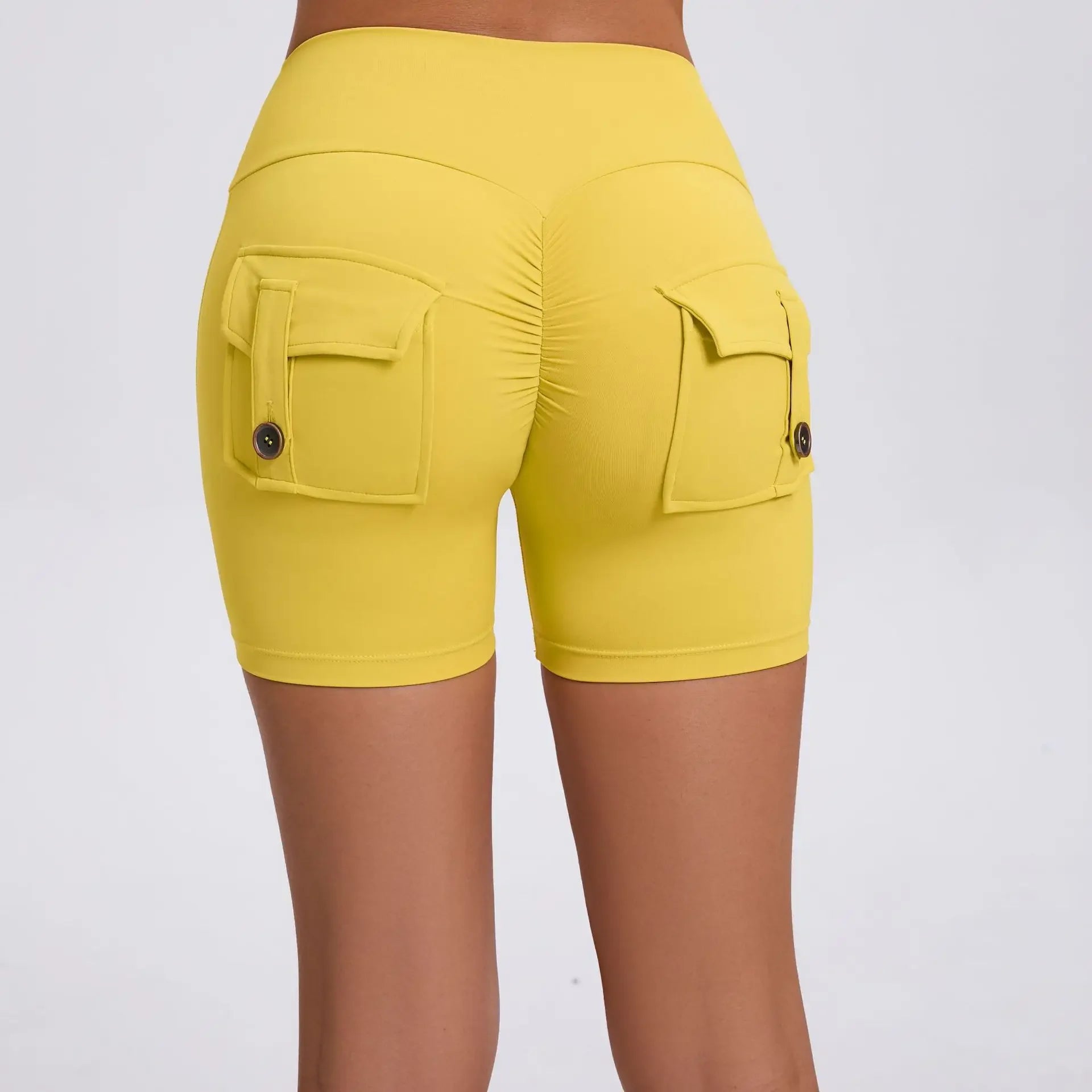 Sport Gym Shorts Women with Pocket Push up Scrunch Short Gym Mujer Ropa De Yoga Clothes Blue Yellow Pink Red Purple Beige White