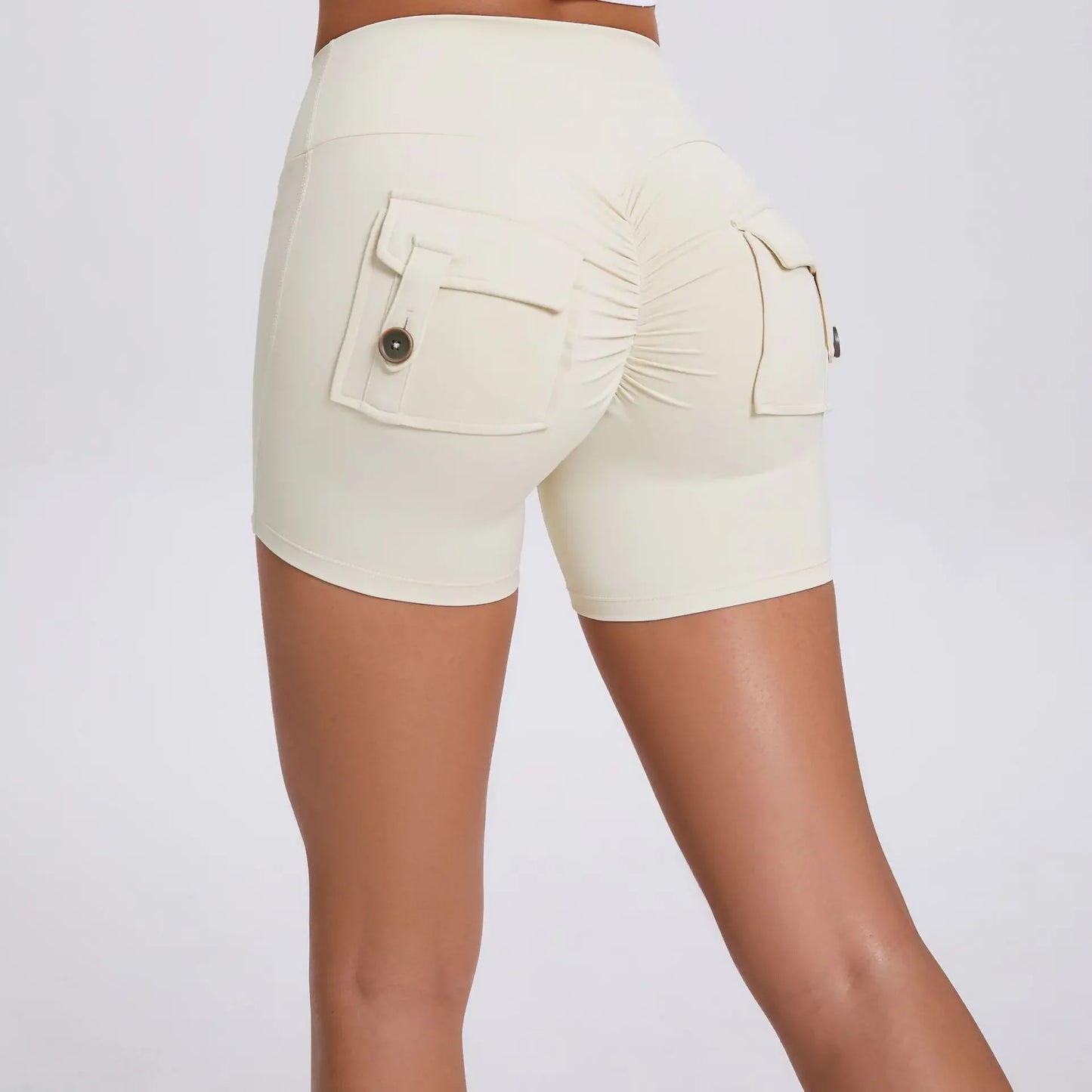 Sport Gym Shorts Women with Pocket Push up Scrunch Short Gym Mujer Ropa De Yoga Clothes Blue Yellow Pink Red Purple Beige White