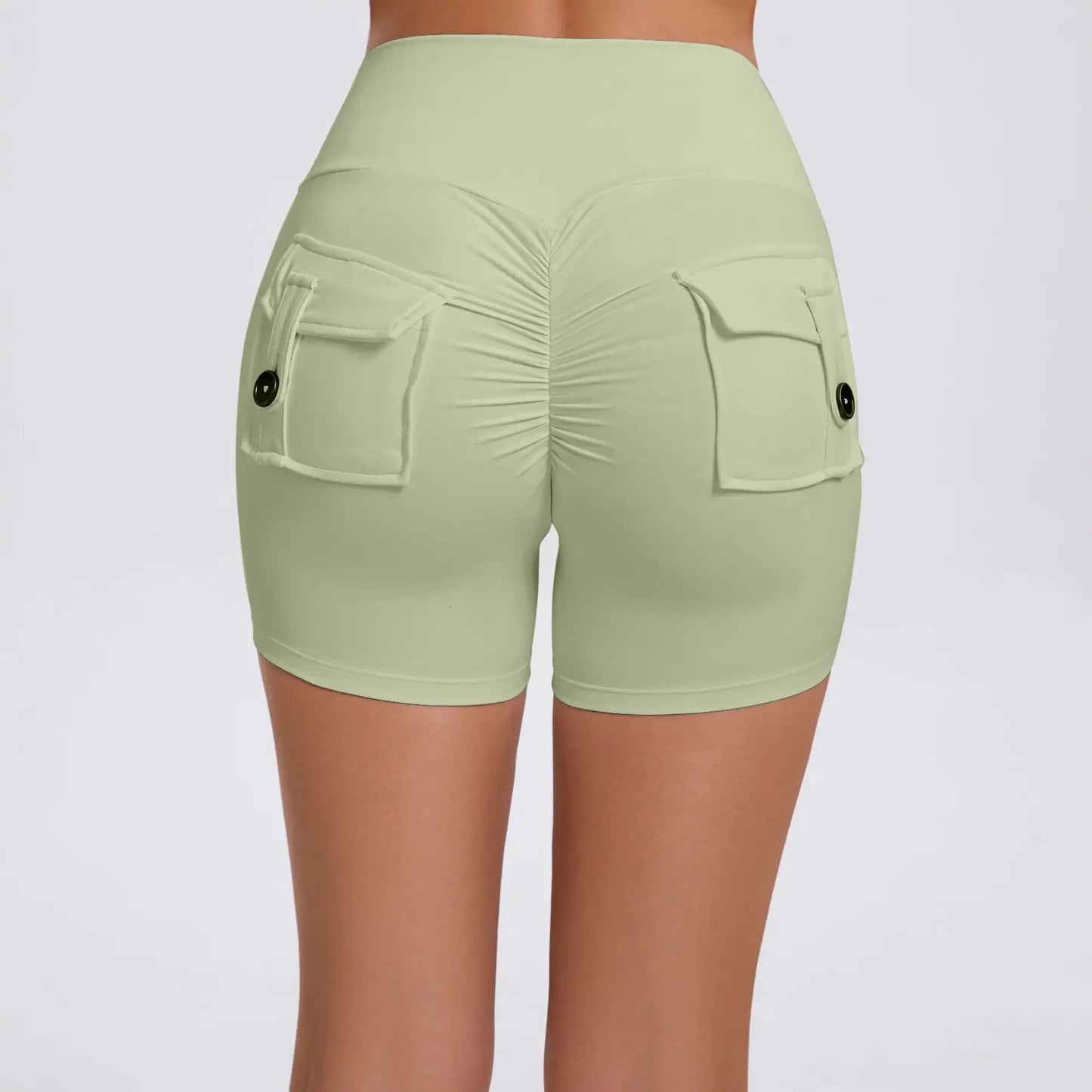 Sport Gym Shorts Women with Pocket Push up Scrunch Short Gym Mujer Ropa De Yoga Clothes Blue Yellow Pink Red Purple Beige White