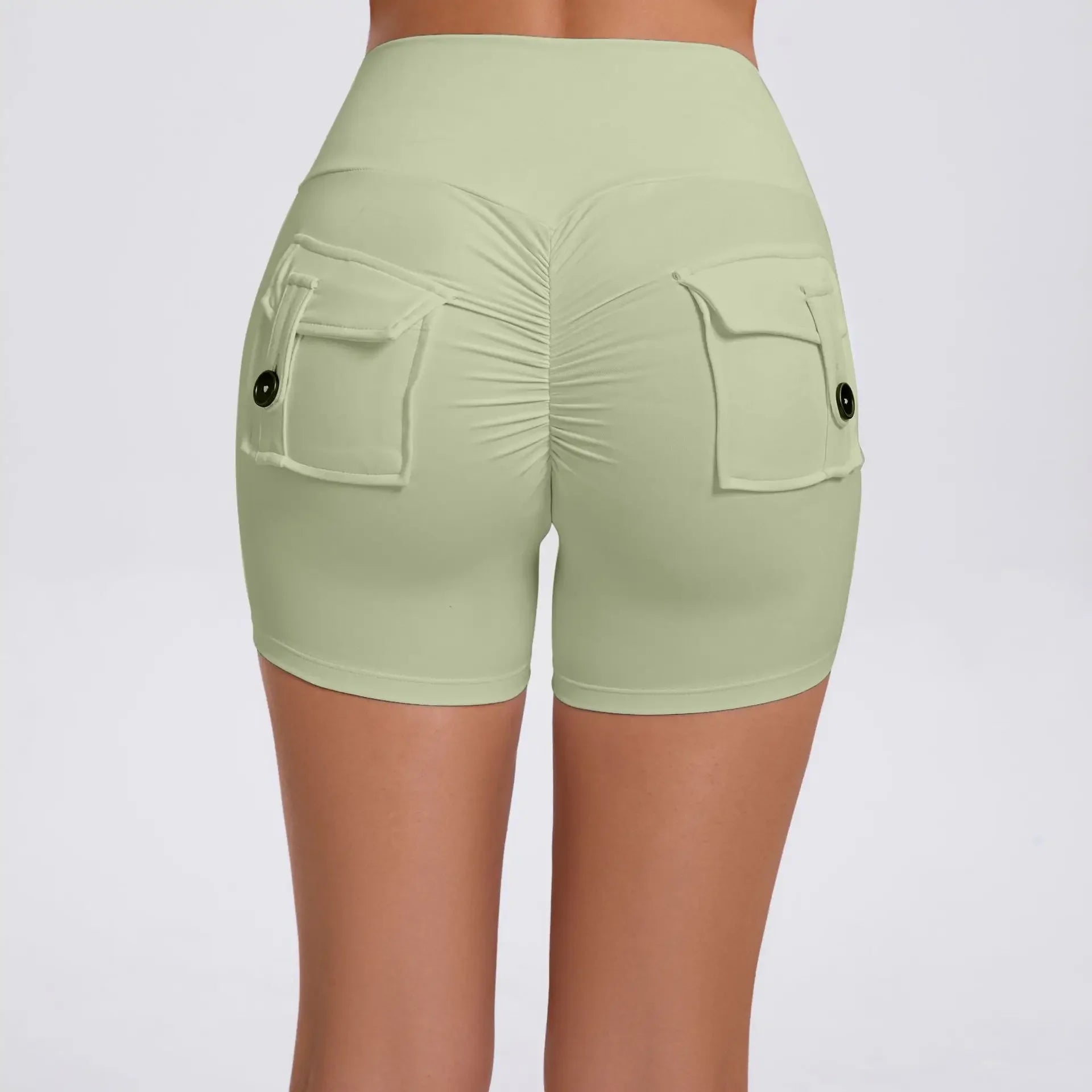 Sport Gym Shorts Women with Pocket Push up Scrunch Short Gym Mujer Ropa De Yoga Clothes Blue Yellow Pink Red Purple Beige White