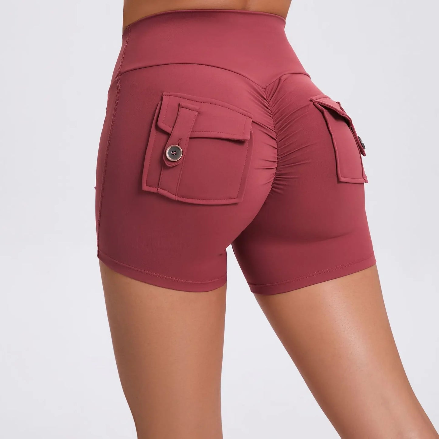 Sport Gym Shorts Women with Pocket Push up Scrunch Short Gym Mujer Ropa De Yoga Clothes Blue Yellow Pink Red Purple Beige White