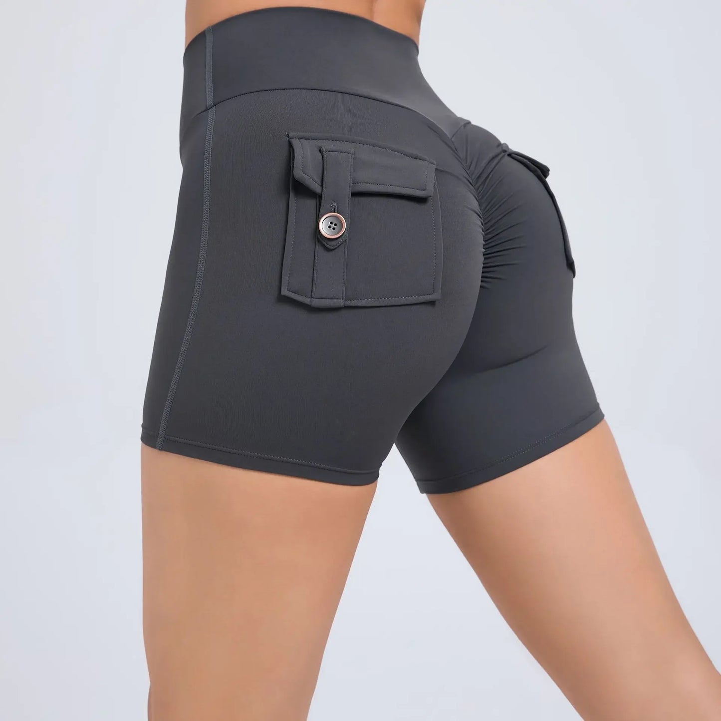 Sport Gym Shorts Women with Pocket Push up Scrunch Short Gym Mujer Ropa De Yoga Clothes Blue Yellow Pink Red Purple Beige White